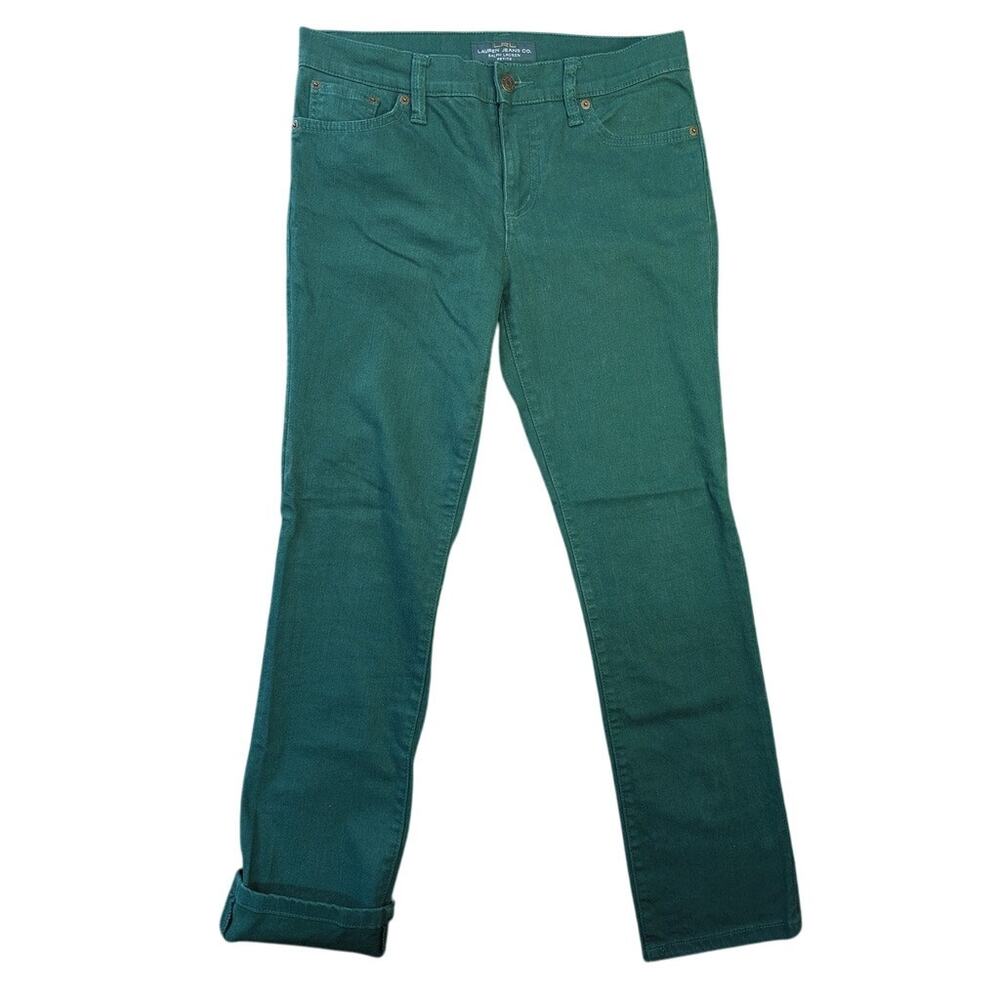 Ralph Lauren LRL Lauren Jeans Modern Straight Leg Jeans 6P Petite Green Preppy